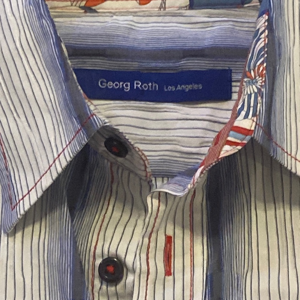 Exceptional rare one of a kind George Roth Los Angelesbutton down dress shirt